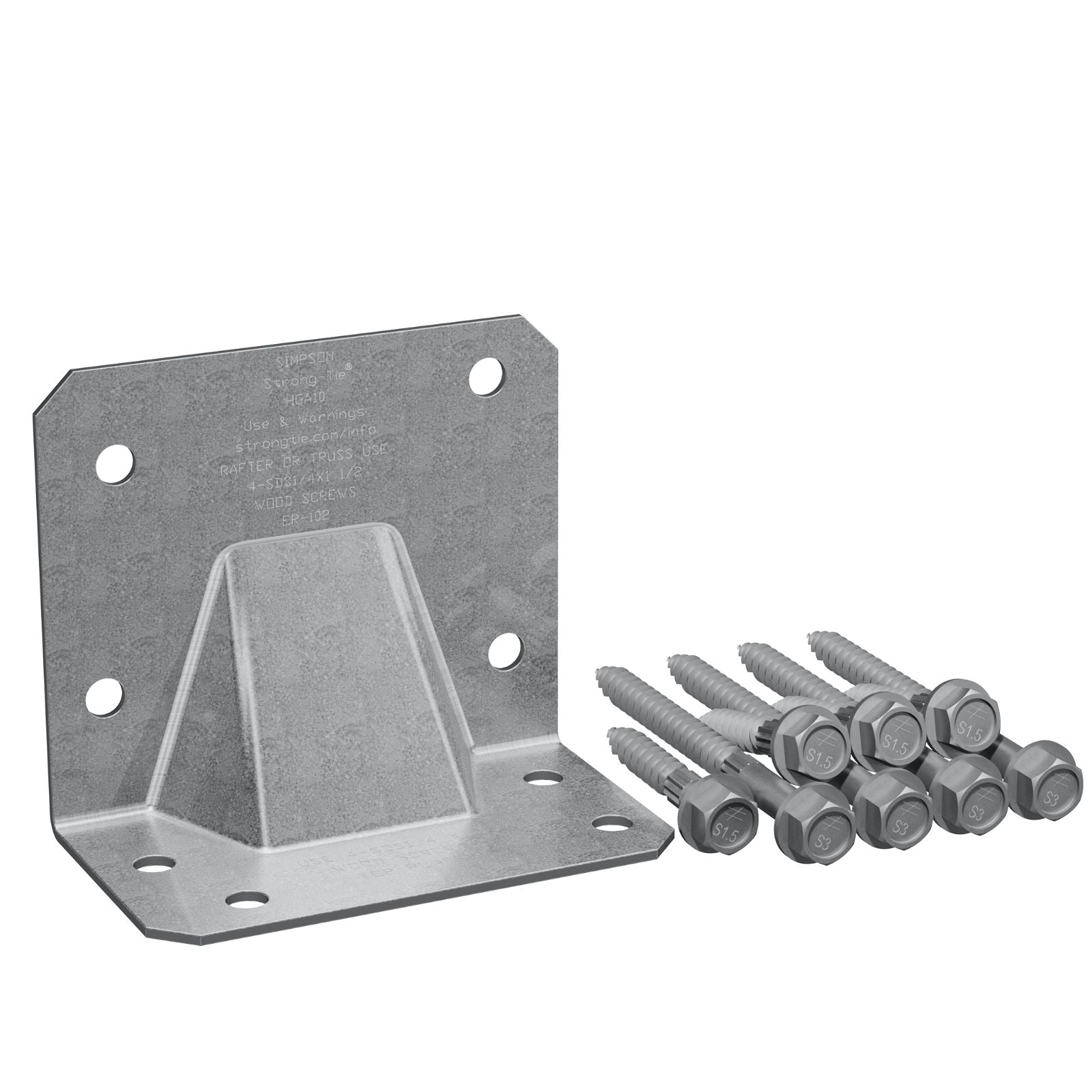 Simpson HGAM10KTA Masonry Gusset Angle w/Screws - G90 Galvanized, Pkg 10