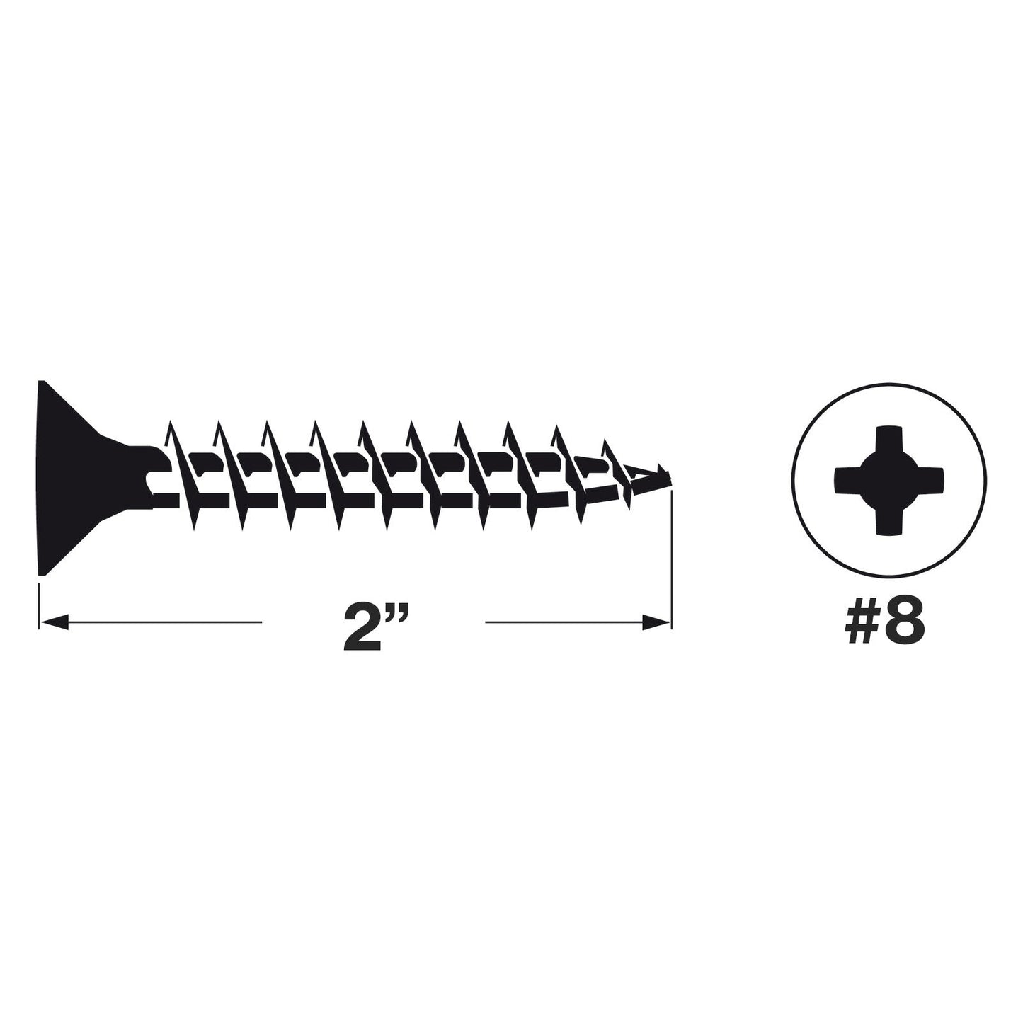 Spax Screws Flat Countersunk Head - Zinc-Plated - Illustration