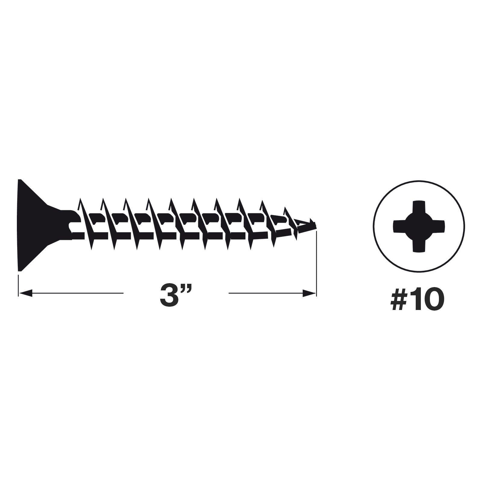 Spax Screws Flat Countersunk Head - Zinc-Plated - Illustration