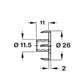 Hafele Steel T-Nut 4-Pronged - Unfinished - Illustration