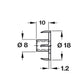 Hafele Steel T-Nut 4-Pronged - Unfinished - Illustration