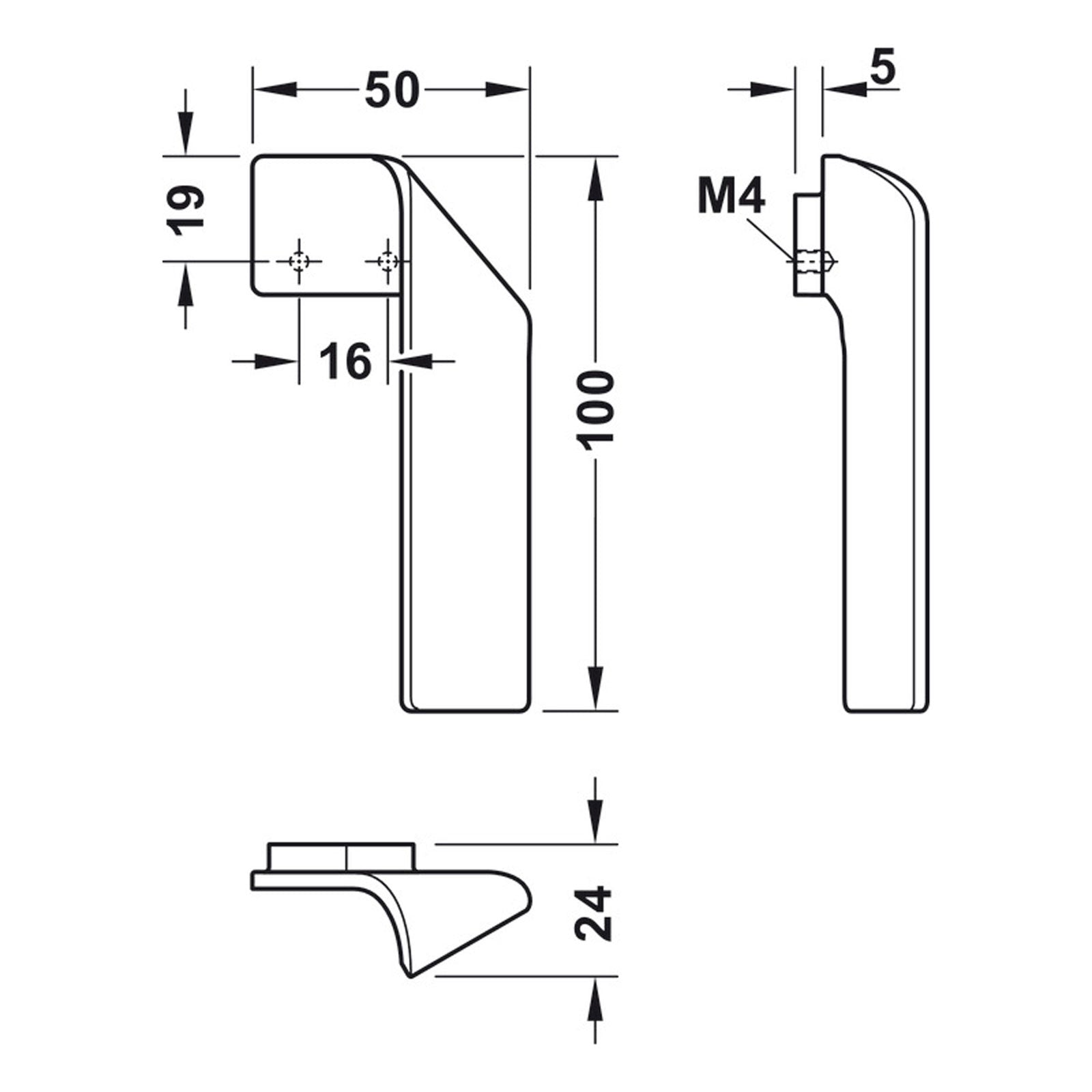 Hafele H2155 Cabinet Handle - Illustration