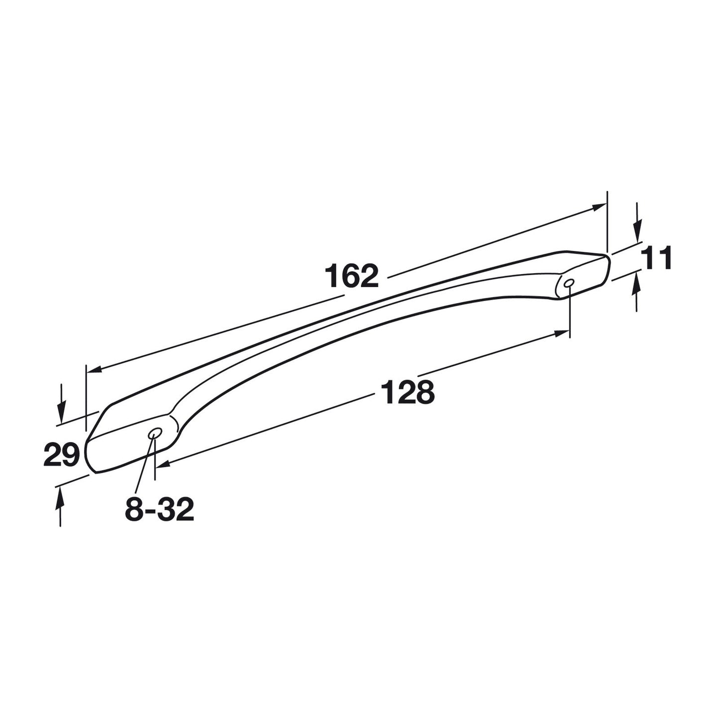 Hafele Hickory Greenwich Cabinet Handle Illustration