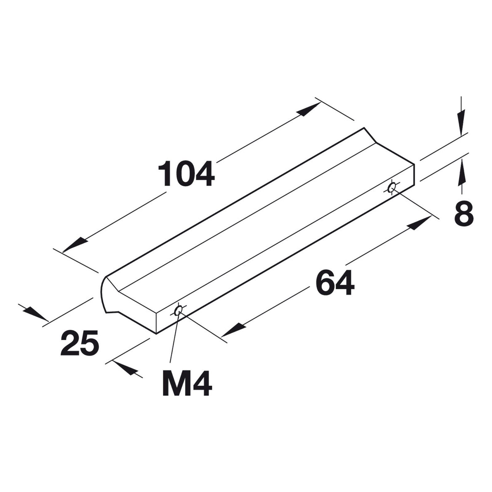 Hafele Metropolitan Cabinet Handle - Illustration 