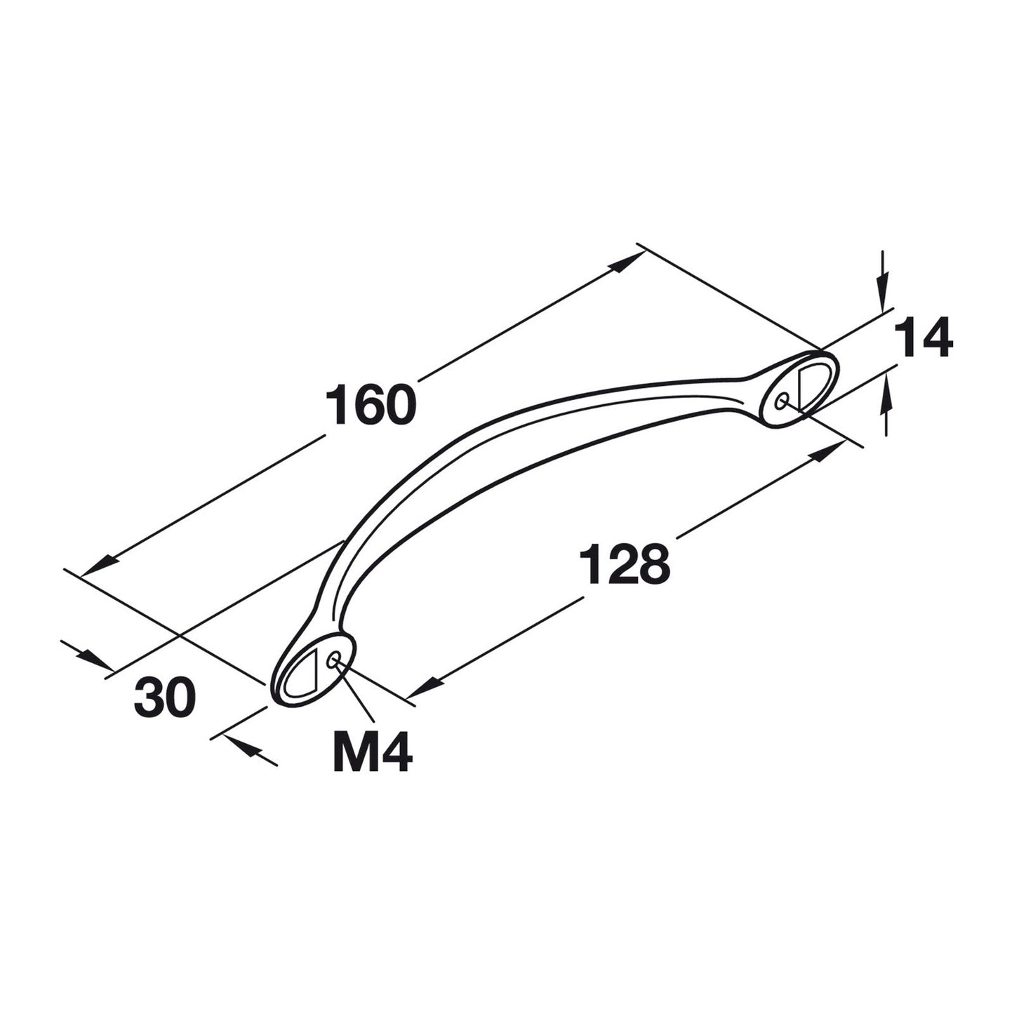 Hafele Wisp Cabinet Handle - Illustration