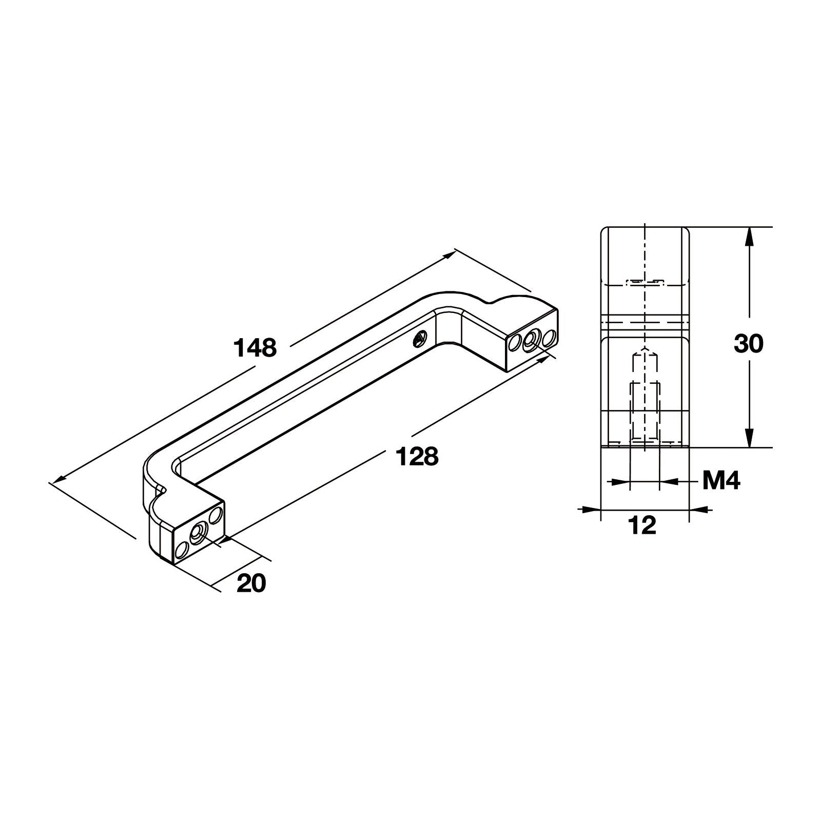 Hafele Studio H1530 Cabinet Handle - Illustration