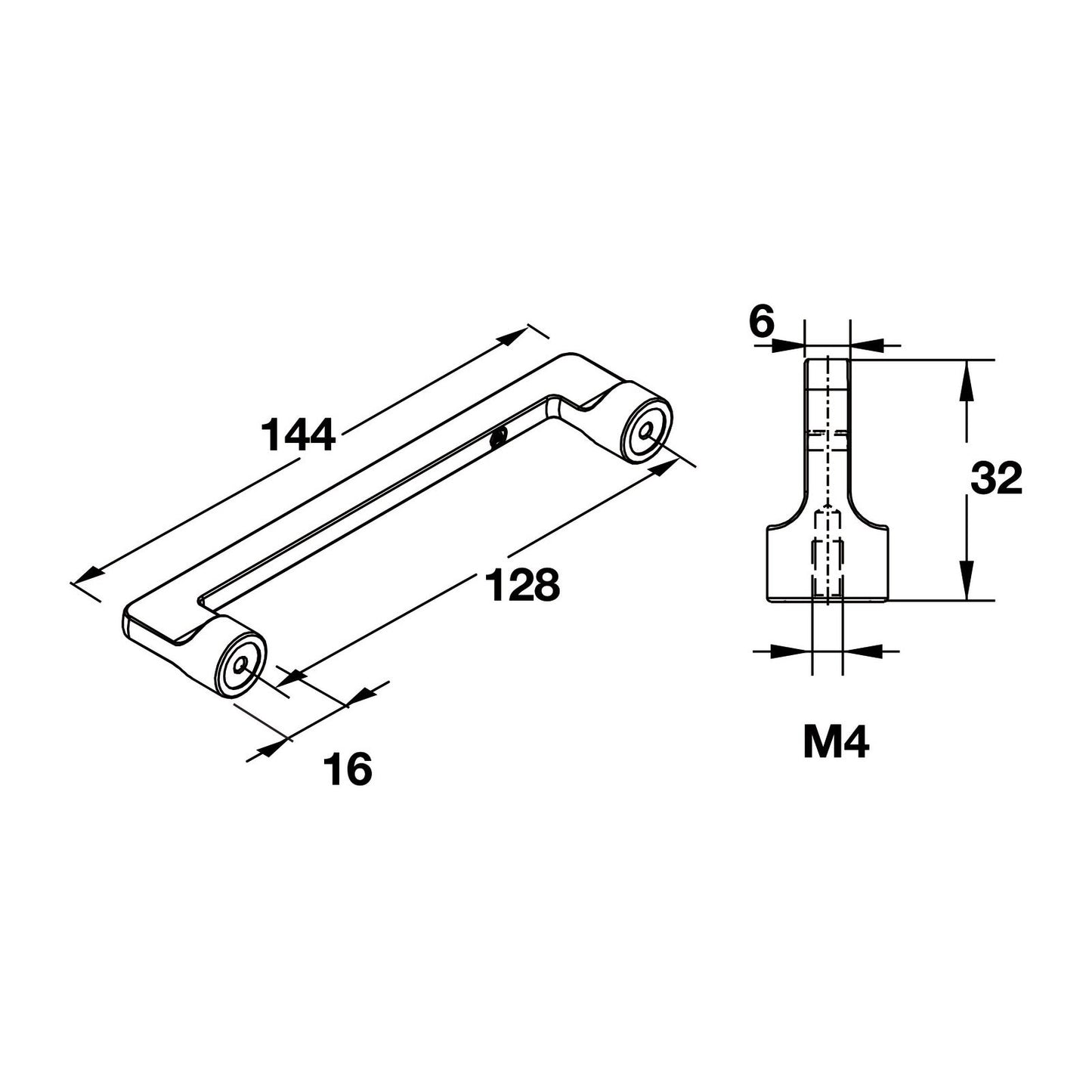 Hafele Studio H1565 Cabinet Handle - Illustration