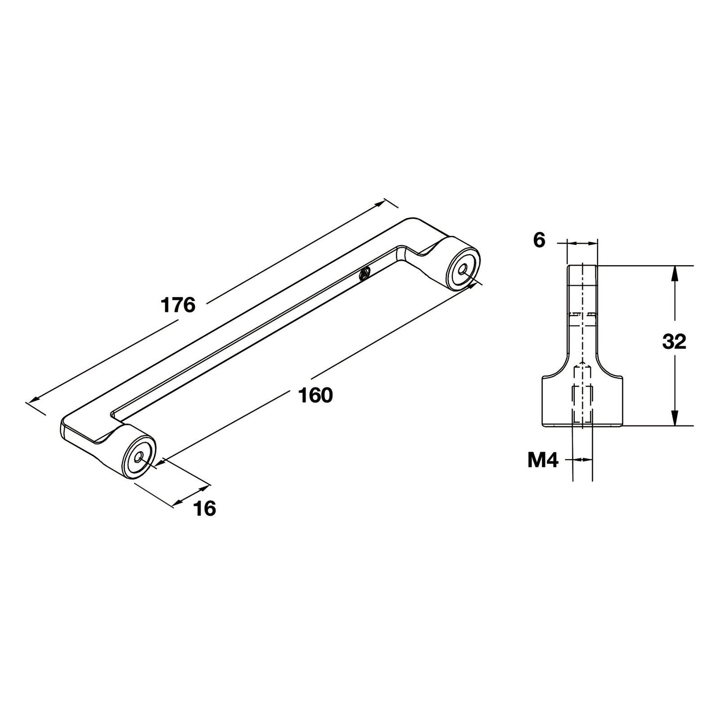 Hafele Studio H1565 Cabinet Handle - Illustration