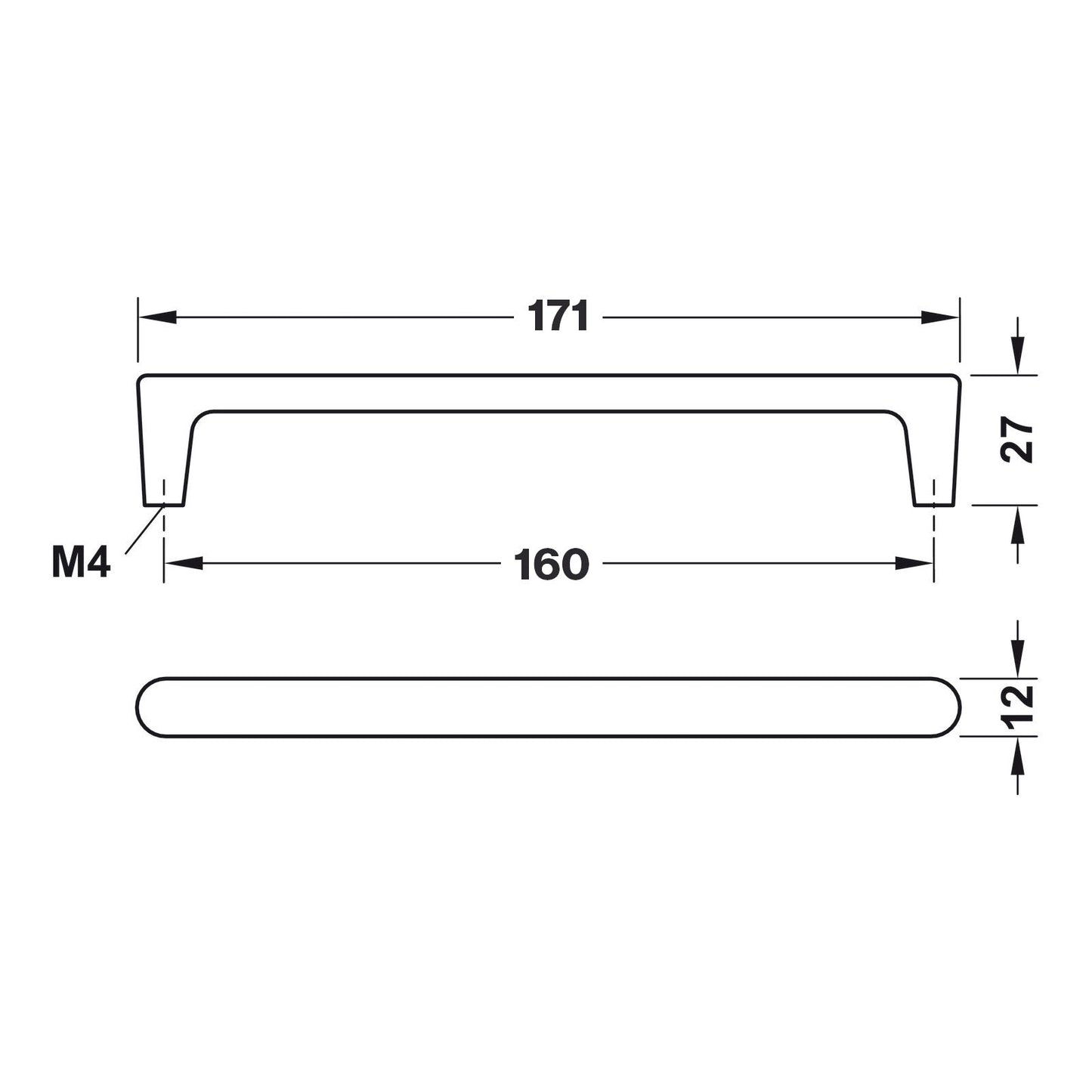 Hafele H2125 Cabinet Handle - Illustration