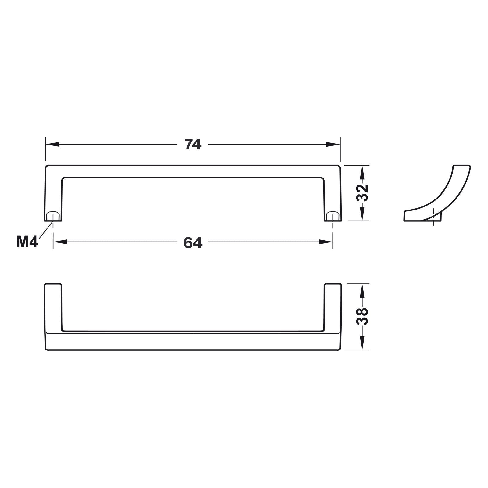 Hafele H2190 Cabinet Handle - Illustration