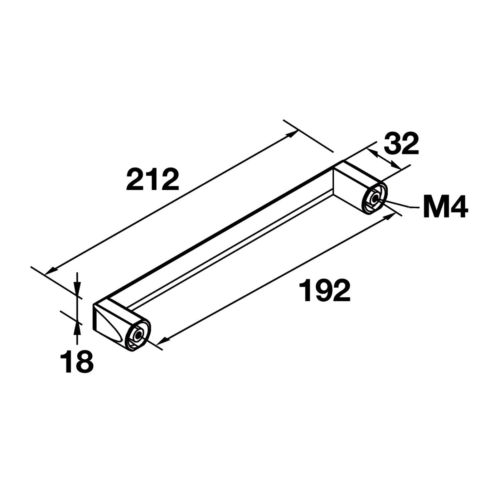 Hafele Studio H1390 Cabinet Handle - Illustration