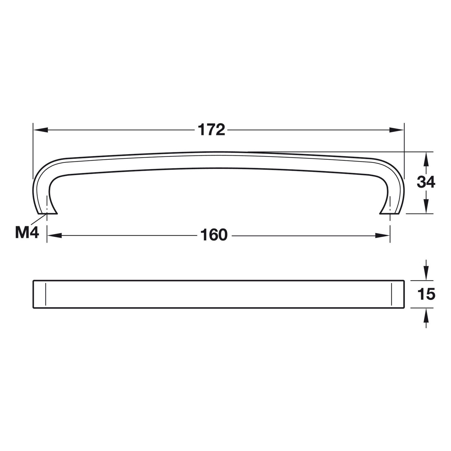 Hafele Studio H1330 Cabinet Handle - Illustration