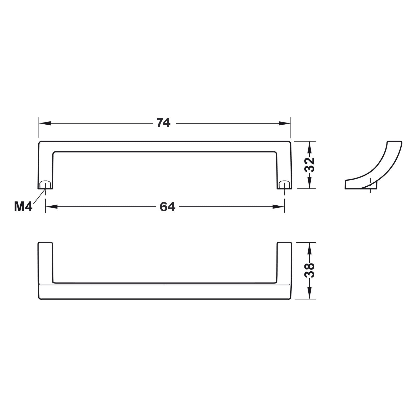 Hafele H2190 Cabinet Handle - Illustration