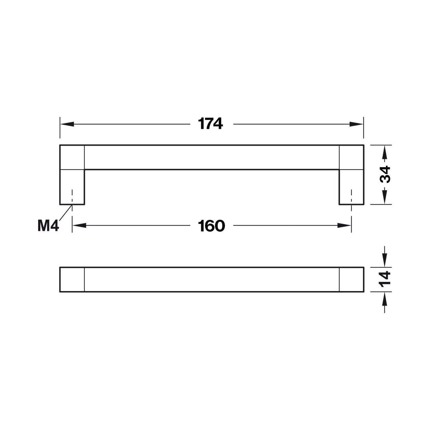 Hafele Cube Cabinet Handle - Illustration