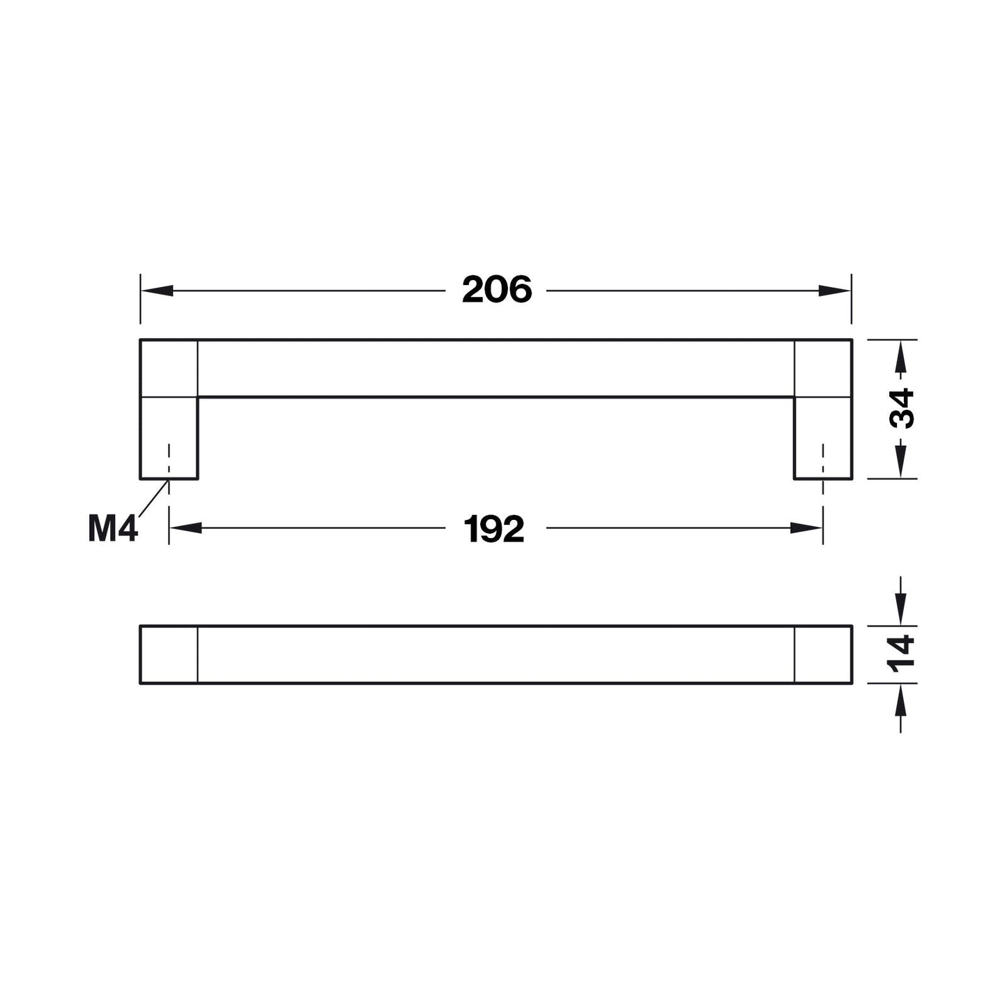 Hafele Cube Cabinet Handle - Illustration