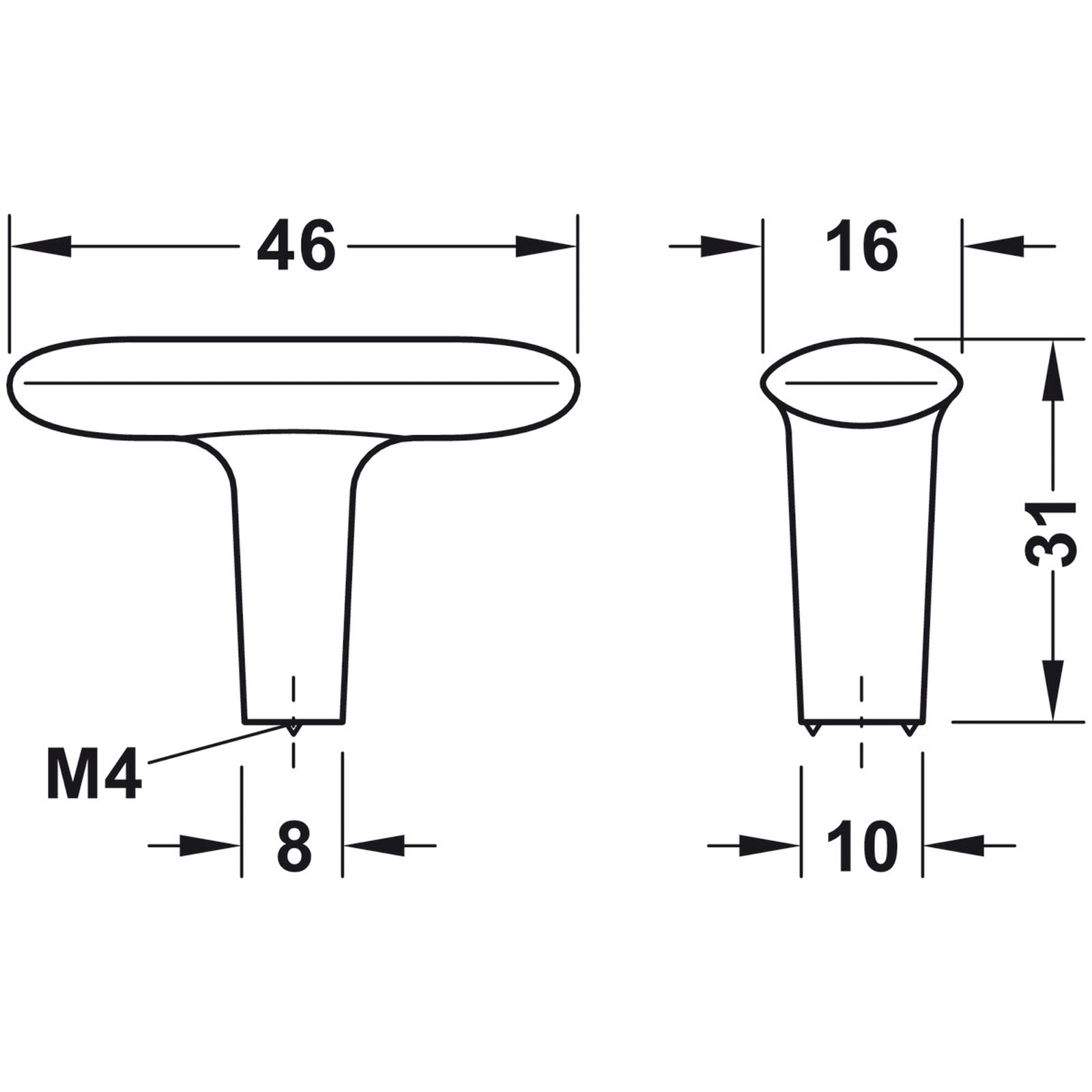 Hafele H2140 Cabinet Knob - Illustration