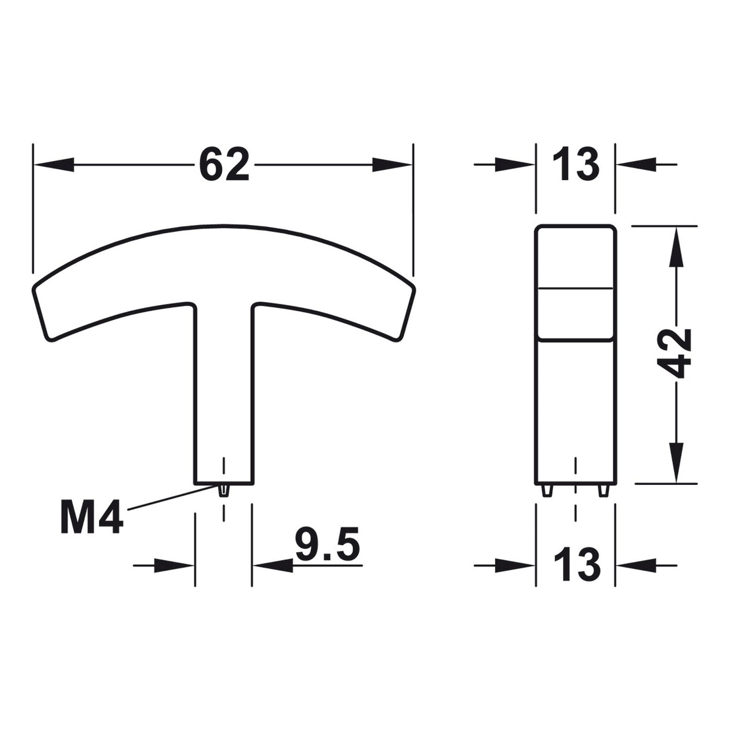 Hafele H2145 Cabinet Knob - Illustration