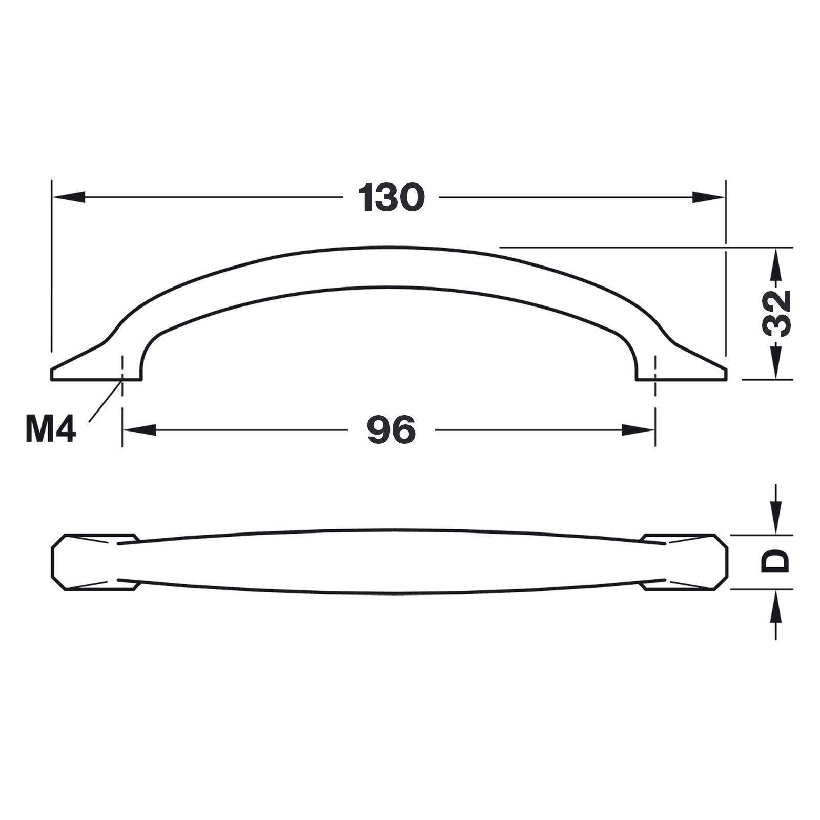 Hafele H2180 Cabinet Handle - Illustration