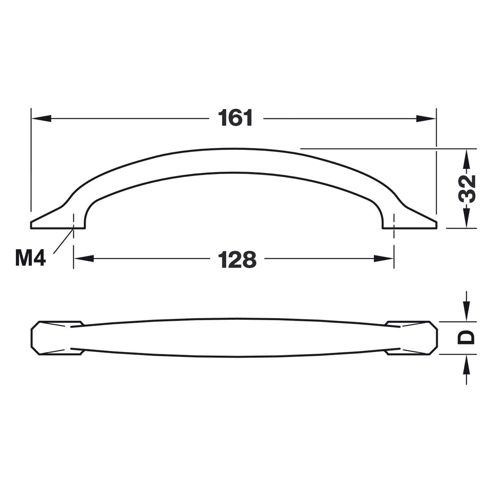 Hafele H2180 Cabinet Handle - Illustration