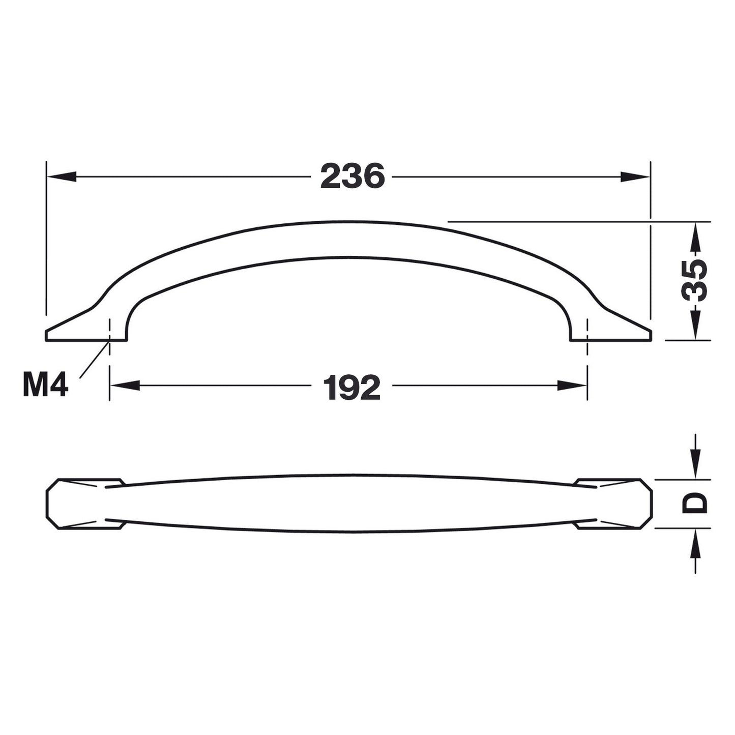 Hafele H2180 Cabinet Handle - Illustration