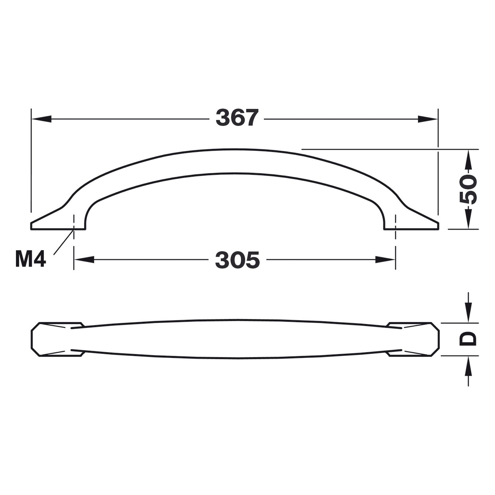 Hafele H2180 Cabinet Handle - Illustration