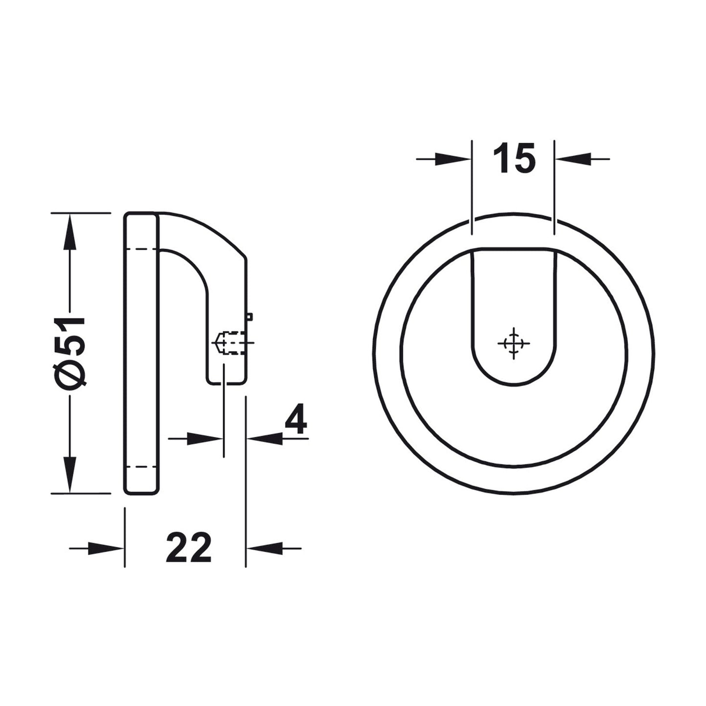 Hafele H2160 Cabinet Knob - Illustration