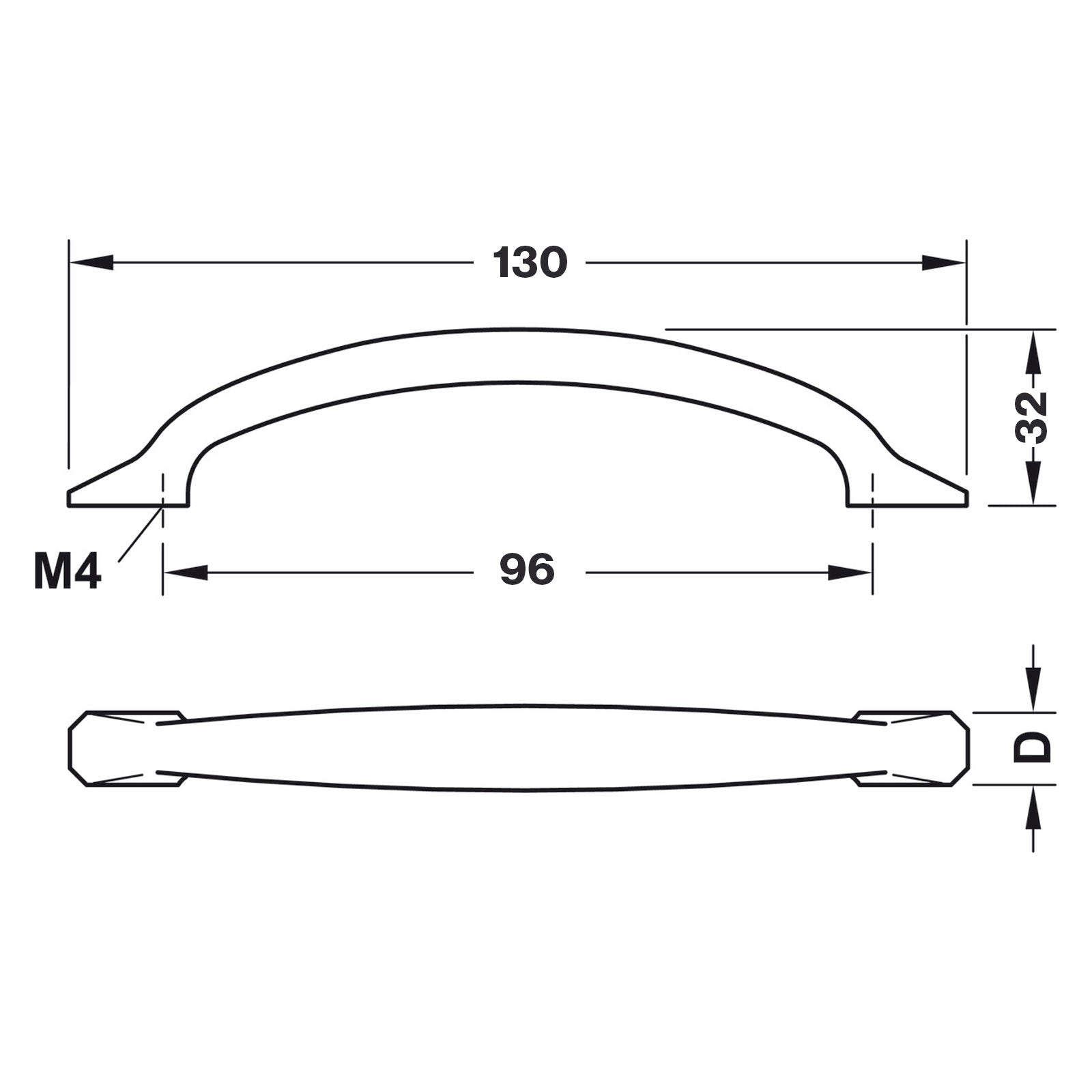 Hafele H2180 Cabinet Handle - Illustration