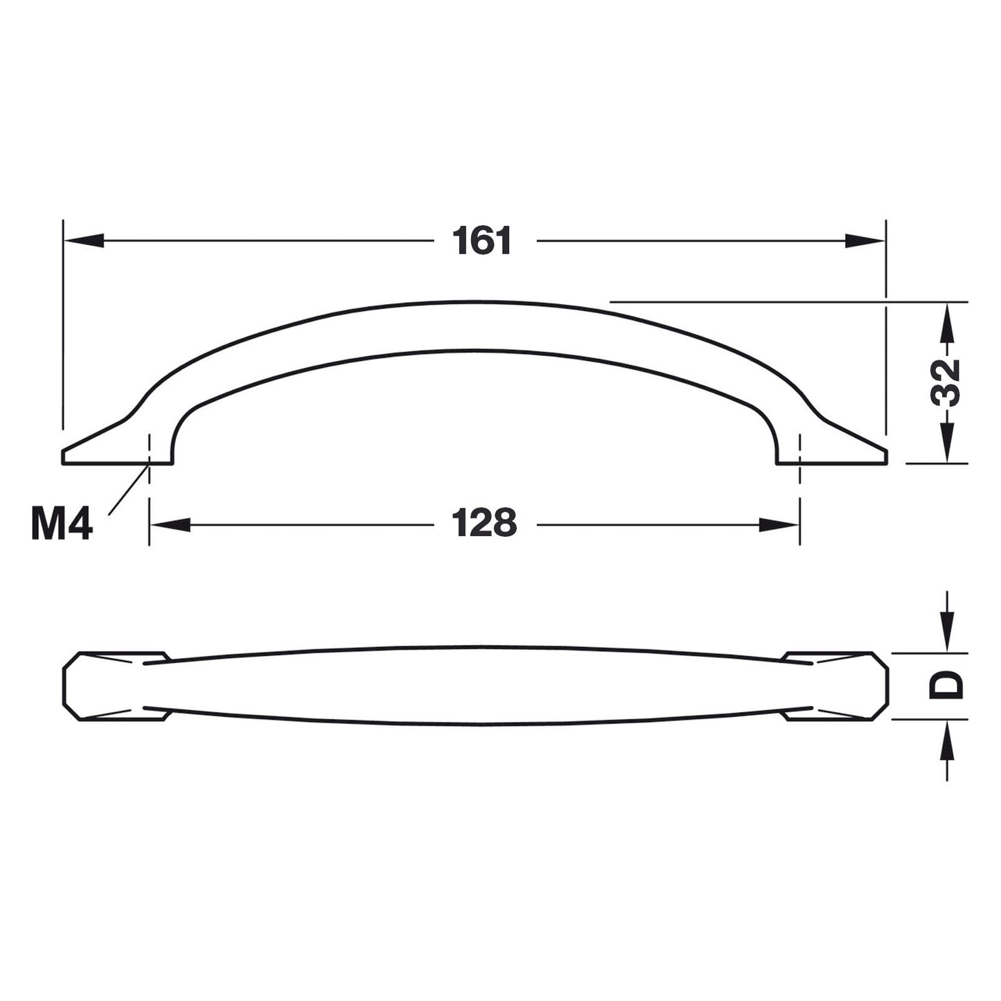 Hafele H2180 Cabinet Handle - Illustration