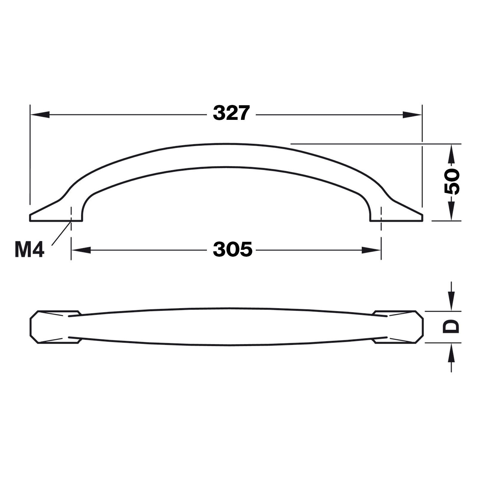 Hafele H2180 Cabinet Handle - Illustration