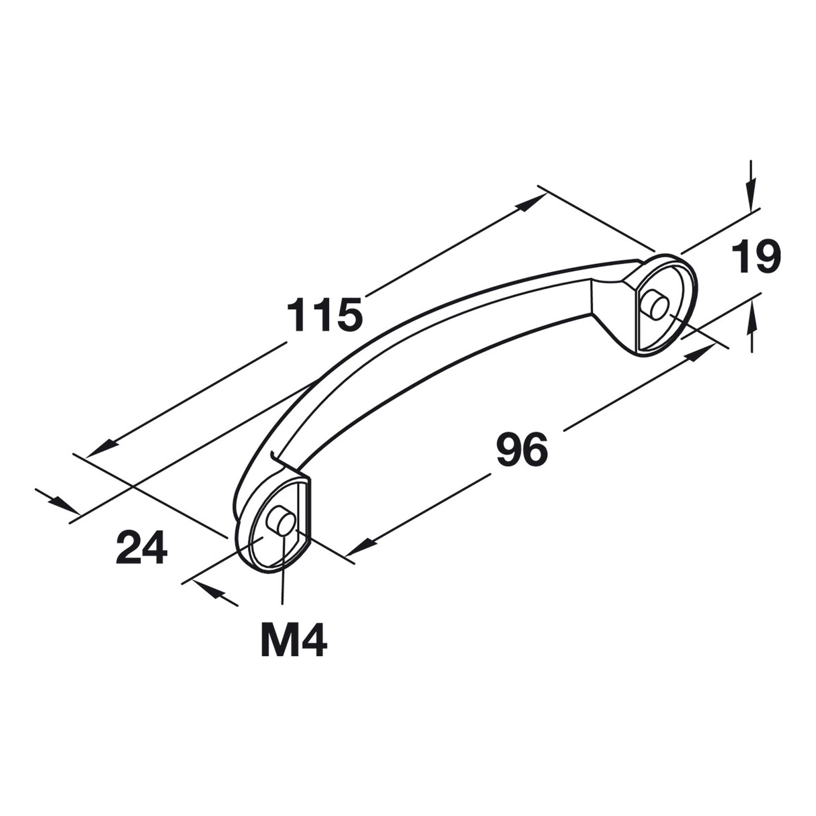 Hafele Carmel Cabinet Handle - Illustration