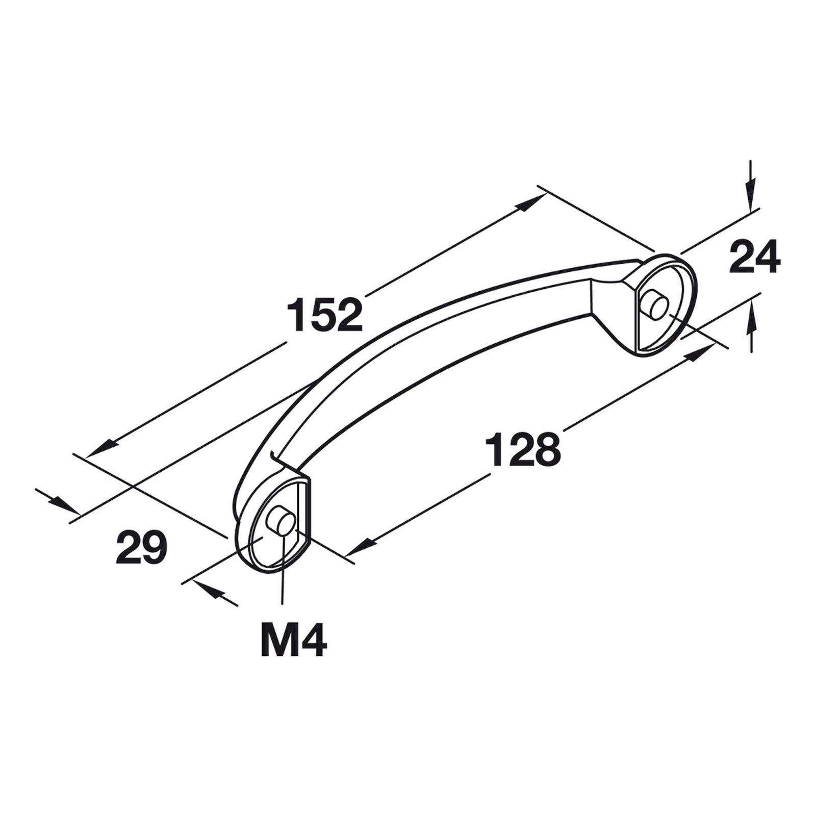 Hafele Carmel Cabinet Handle - Illustration