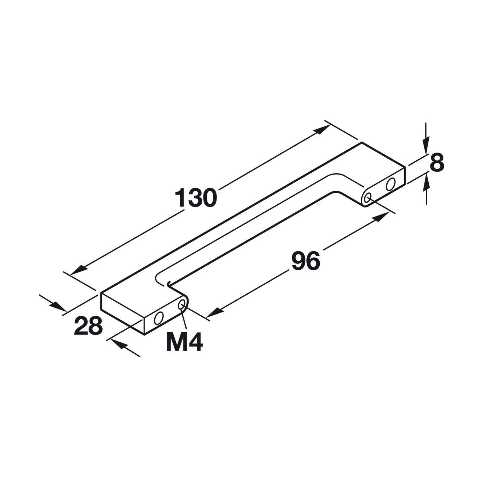 Hafele Cabinet Handle Polished Chrome 3 34 96mm Fasteners Plus 