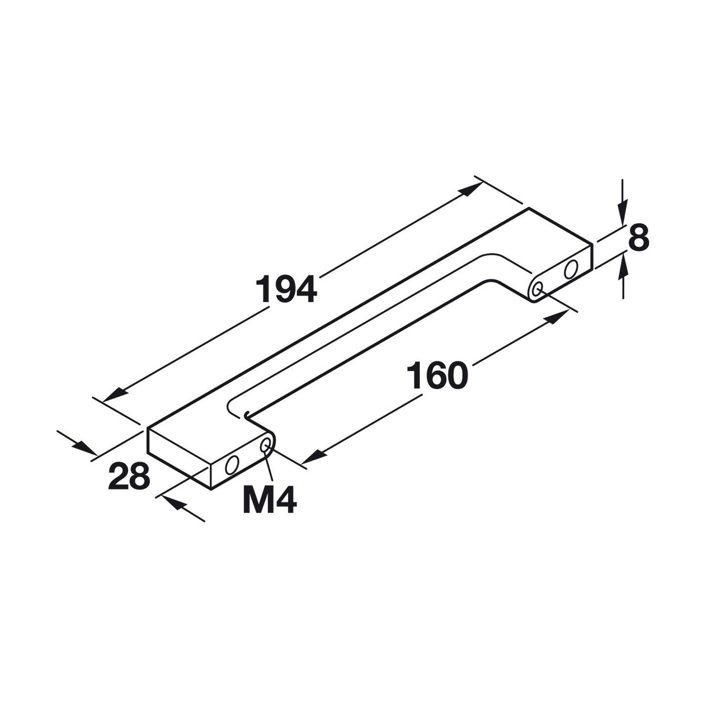 Hafele Cabinet Handle - Illustration