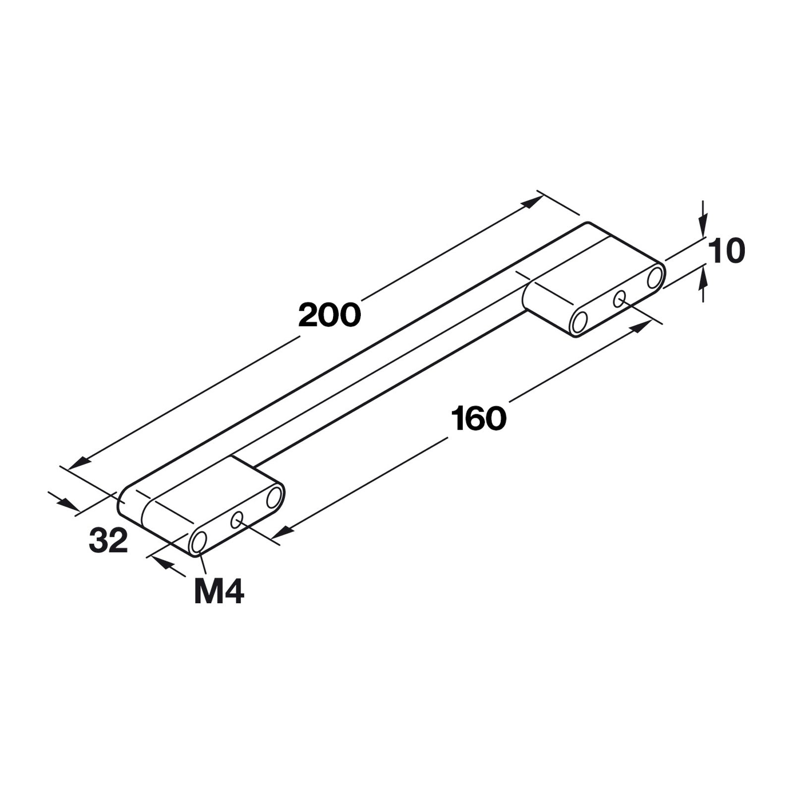 Hafele Contempo Cabinet Handle - Illustration