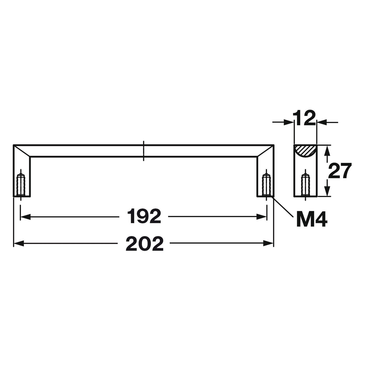 Hafele Soho Cabinet Handle - Illustration