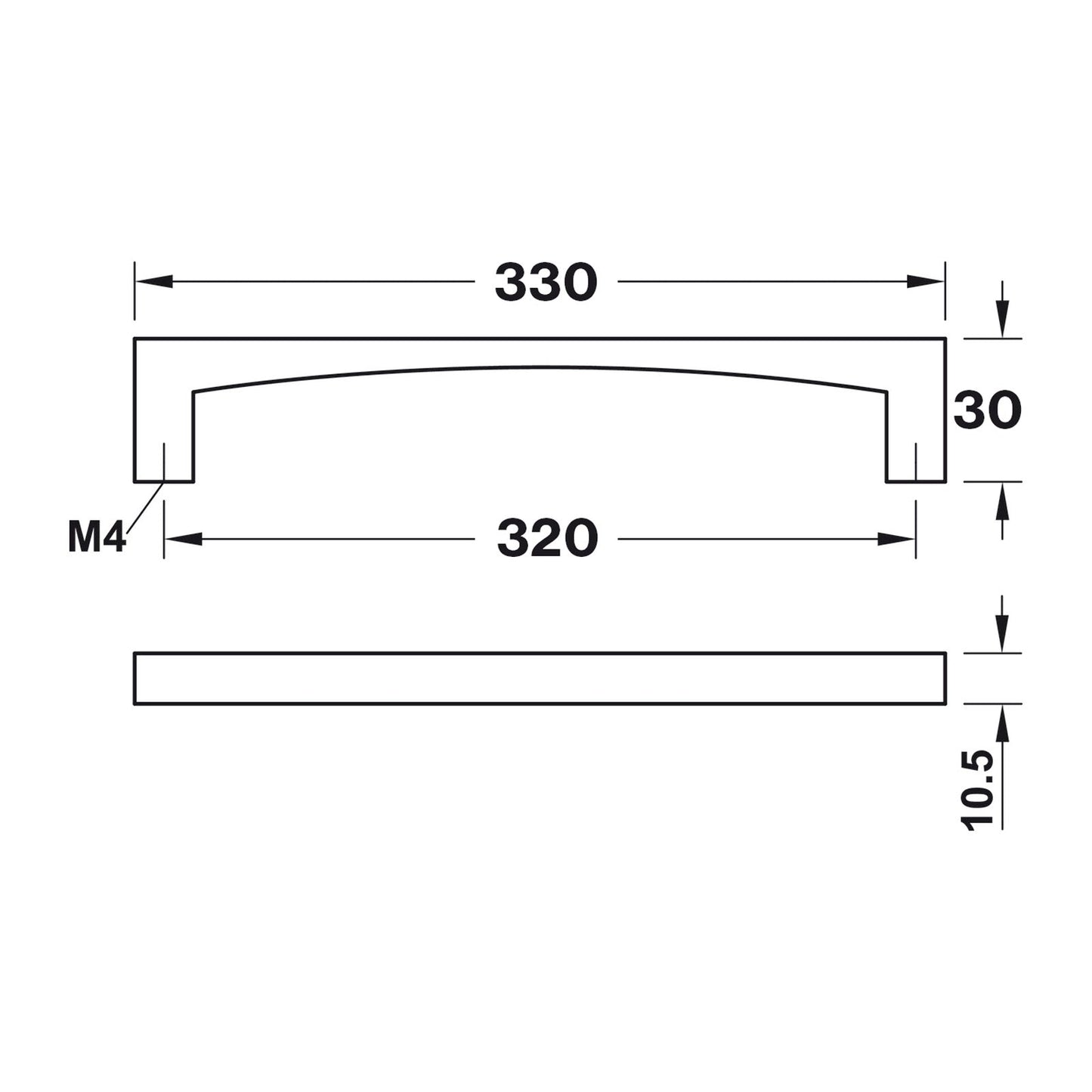 Hafele Munich Collection Cabinet Handle - Illustration