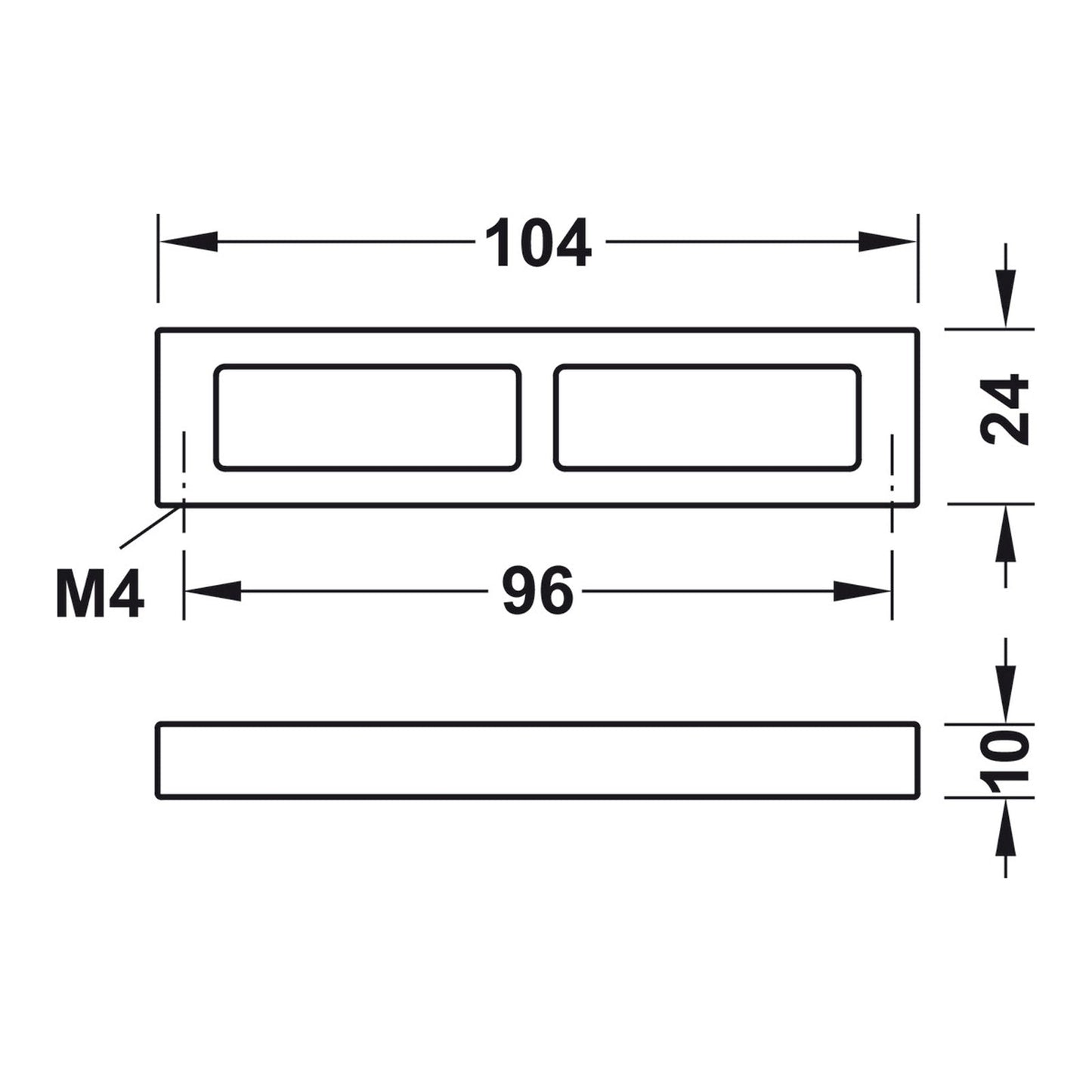 Hafele Nouveau Collection Cabinet Handle - Illustration