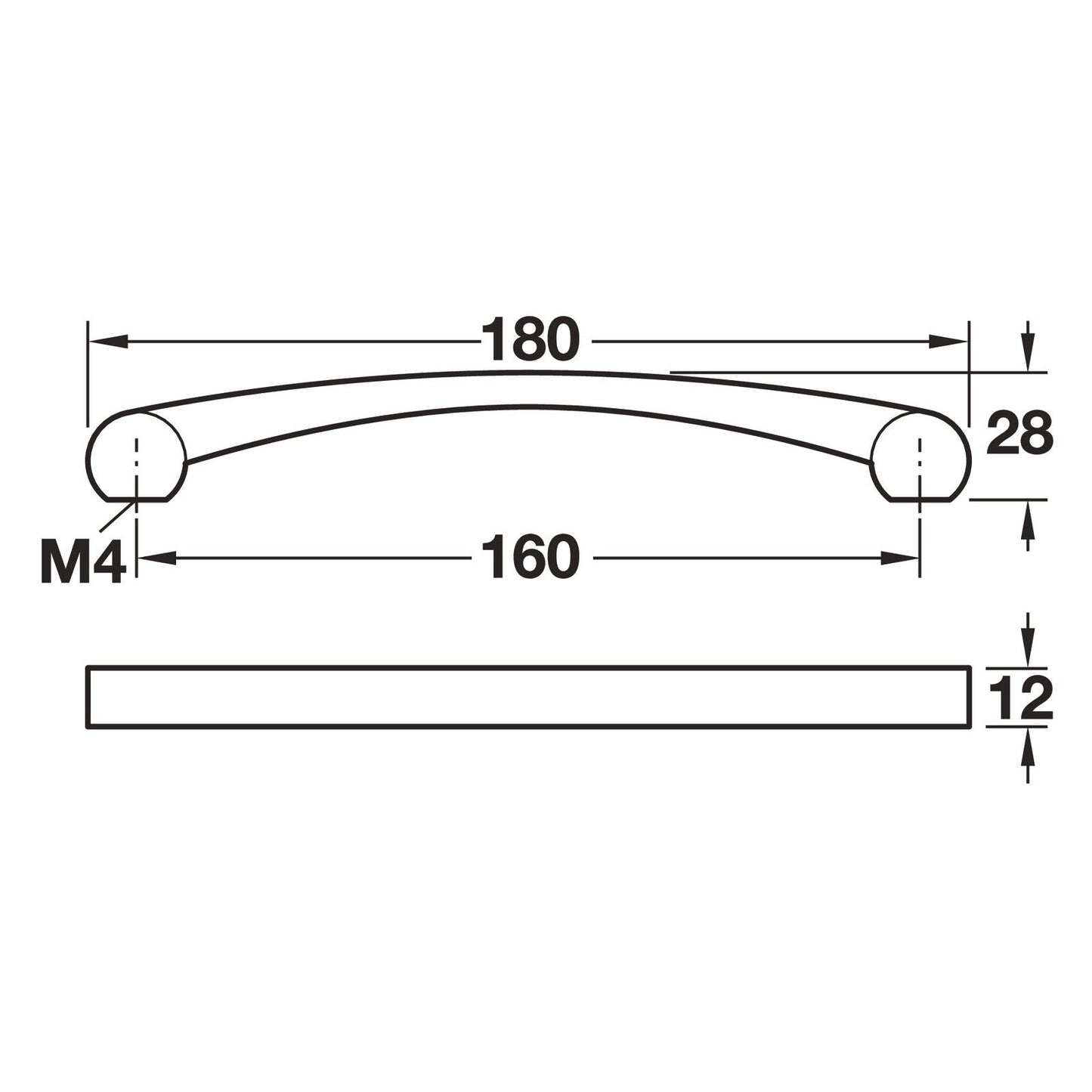 Hafele Nouveau Modern Collection Cabinet Handle - Illustration