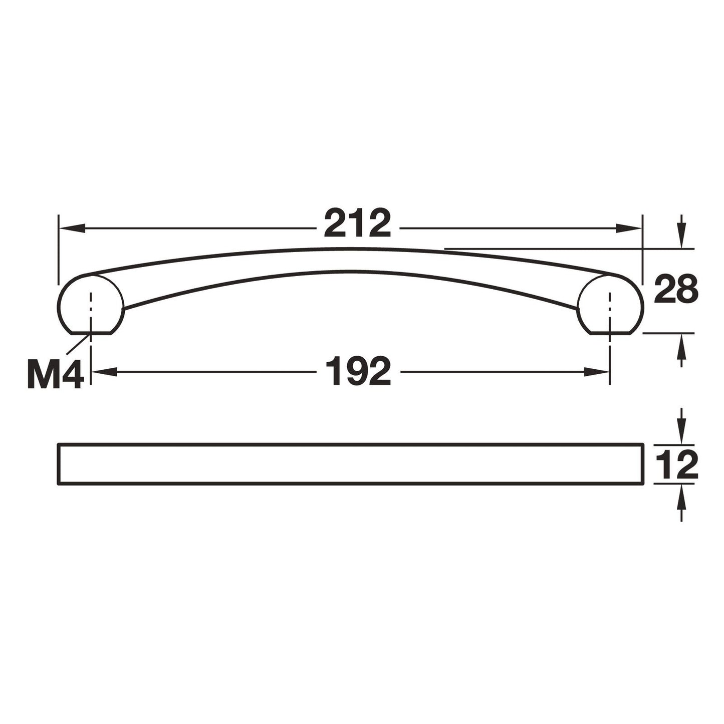 Hafele Nouveau Modern Collection Cabinet Handle - Illustration