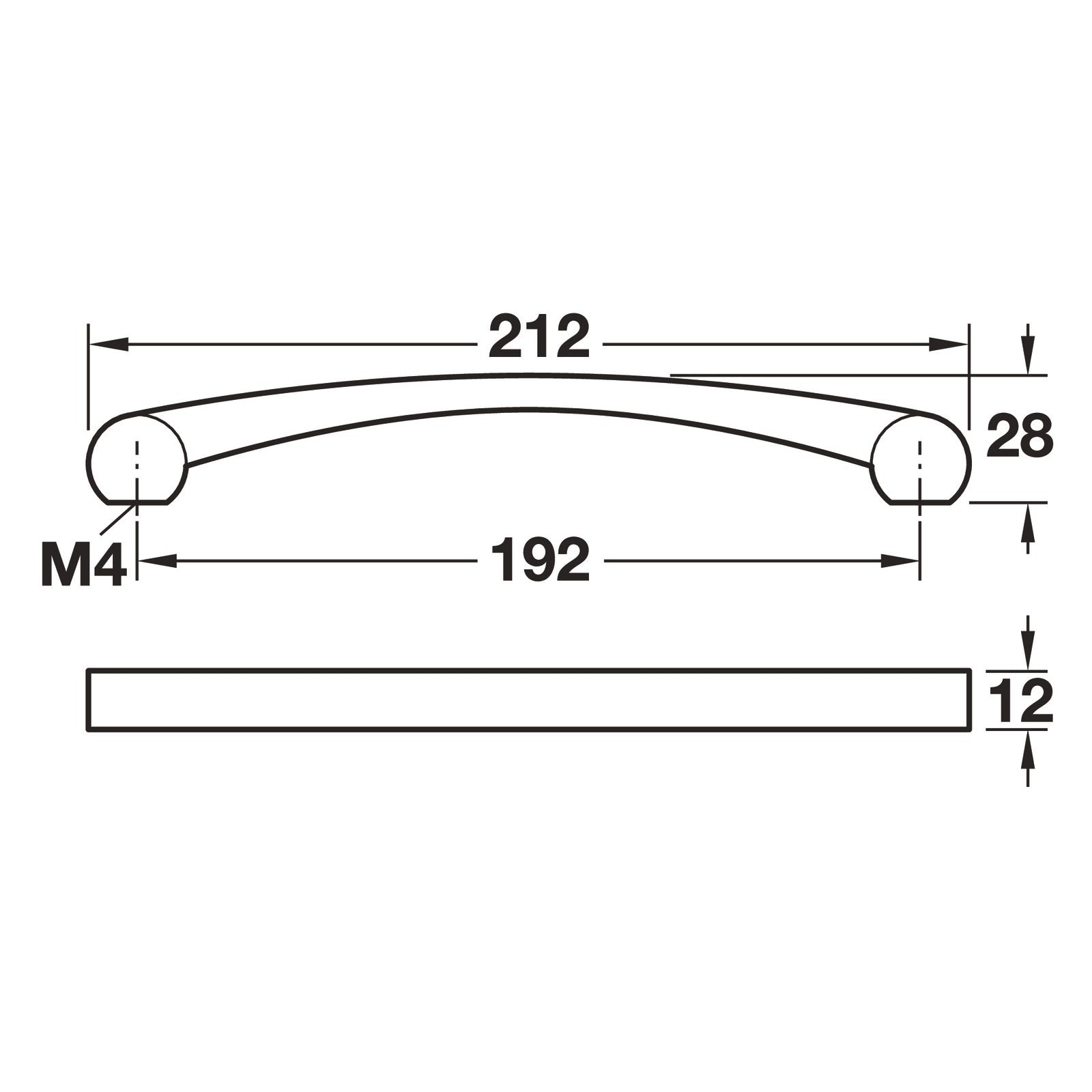 Hafele Nouveau Modern Collection Cabinet Handle - Illustration