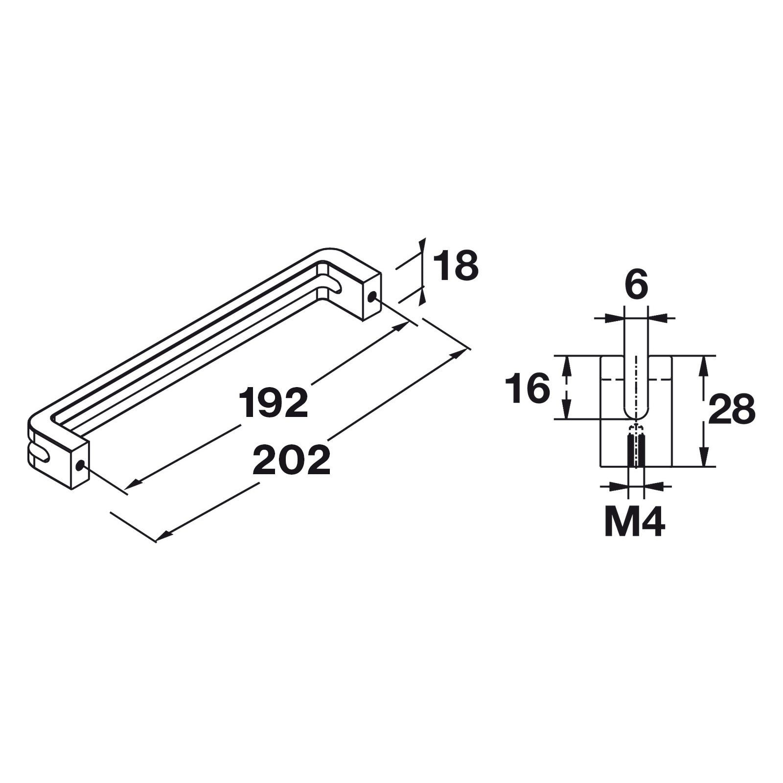 Hafele Studio H1310 Cabinet Handle - Illustration