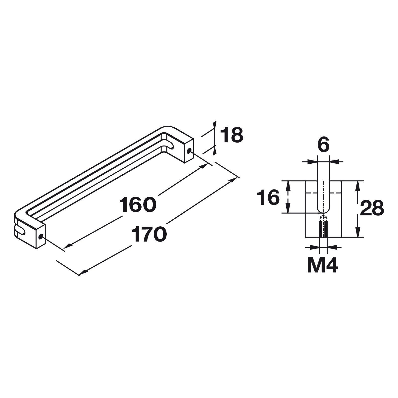 Hafele Studio H1310 Cabinet Handle - Illustration