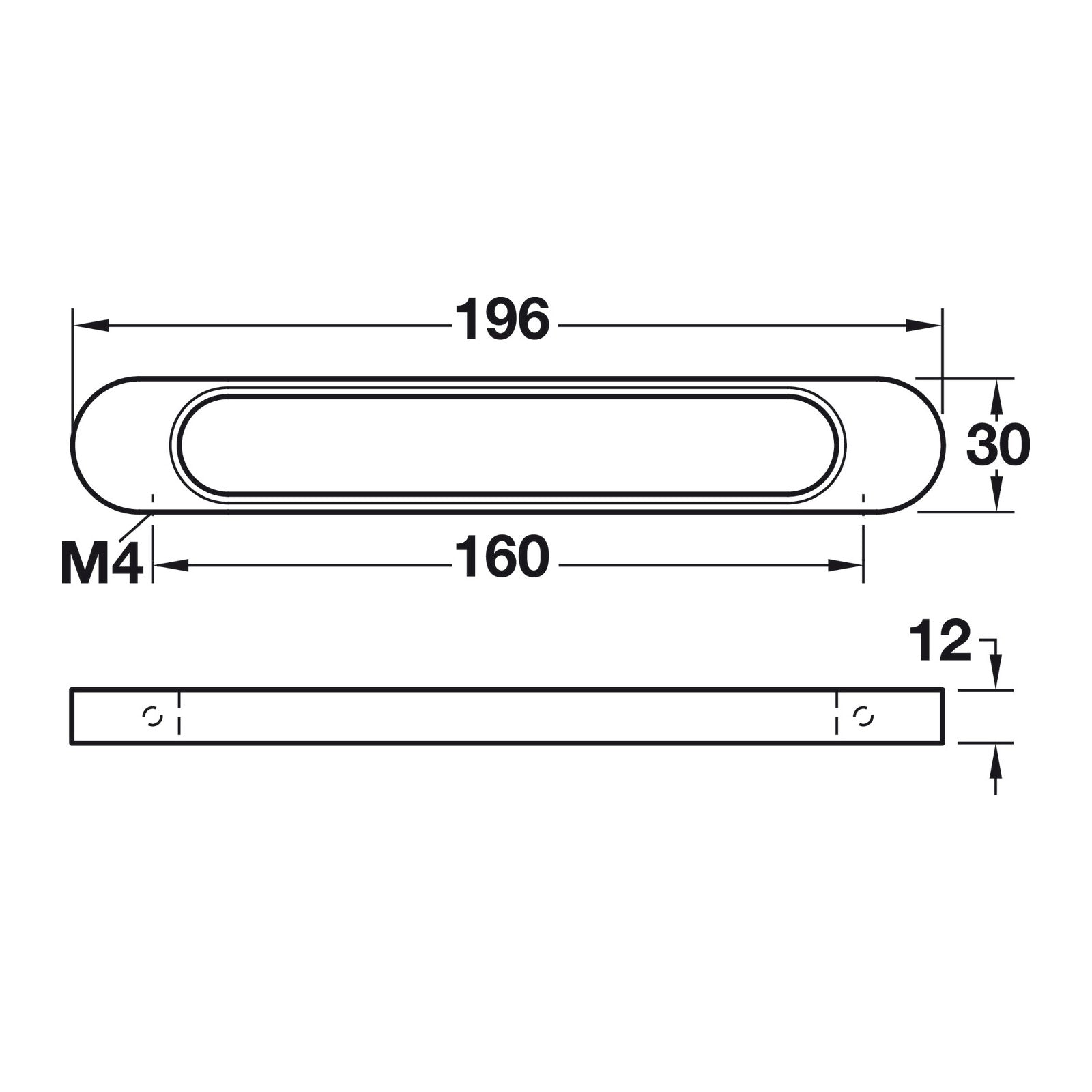 Hafele Nouveau Contemporary Collection Cabinet Handle - Illustration