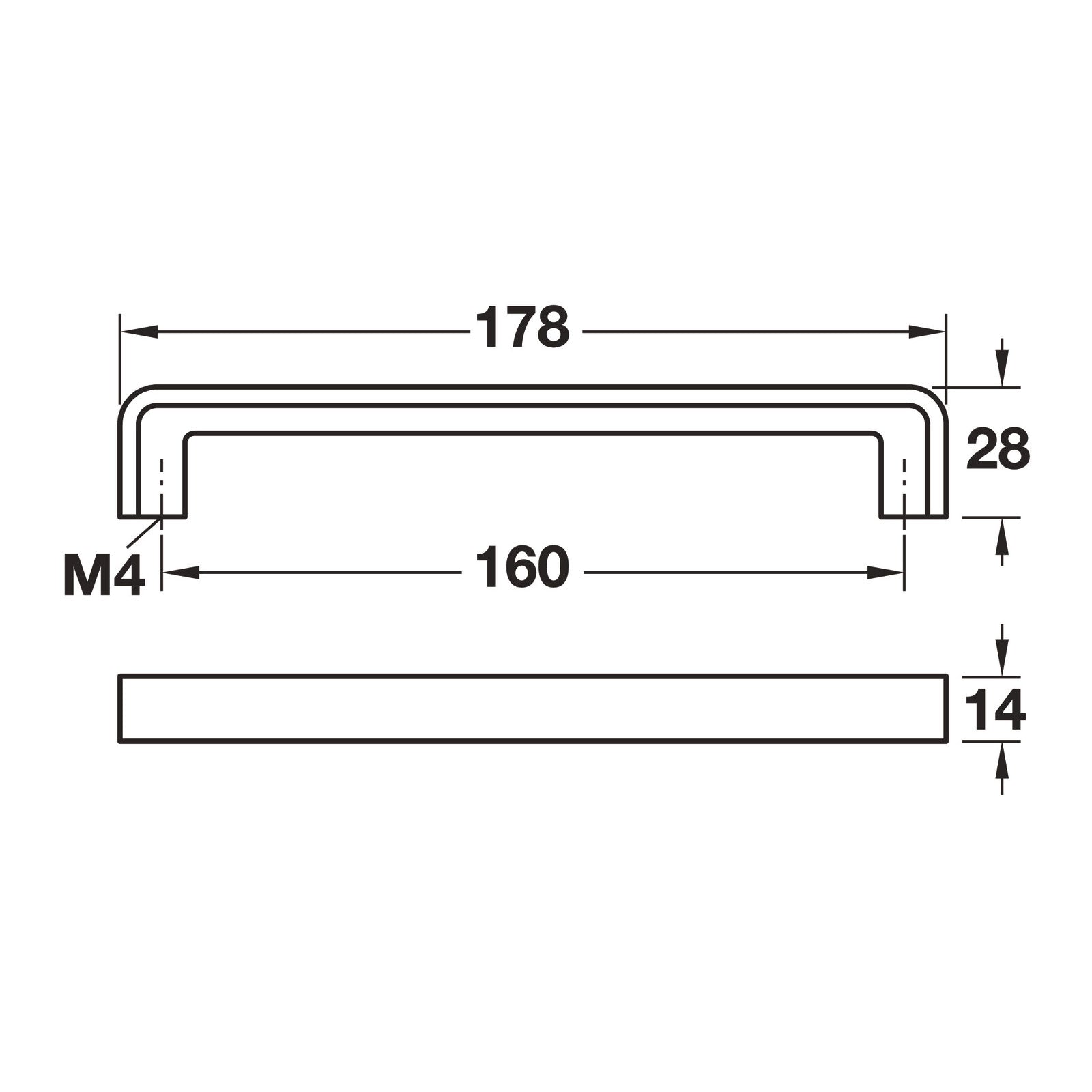 Hafele Nouveau Collection Cabinet Handle - Illustration