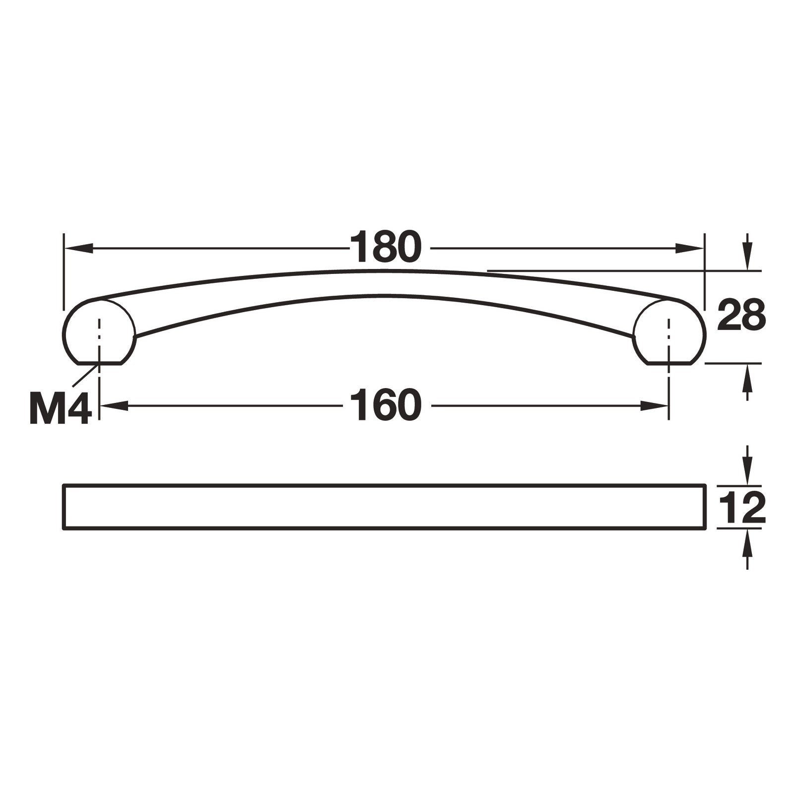 Hafele Nouveau Modern Collection Cabinet Handle - Illustration