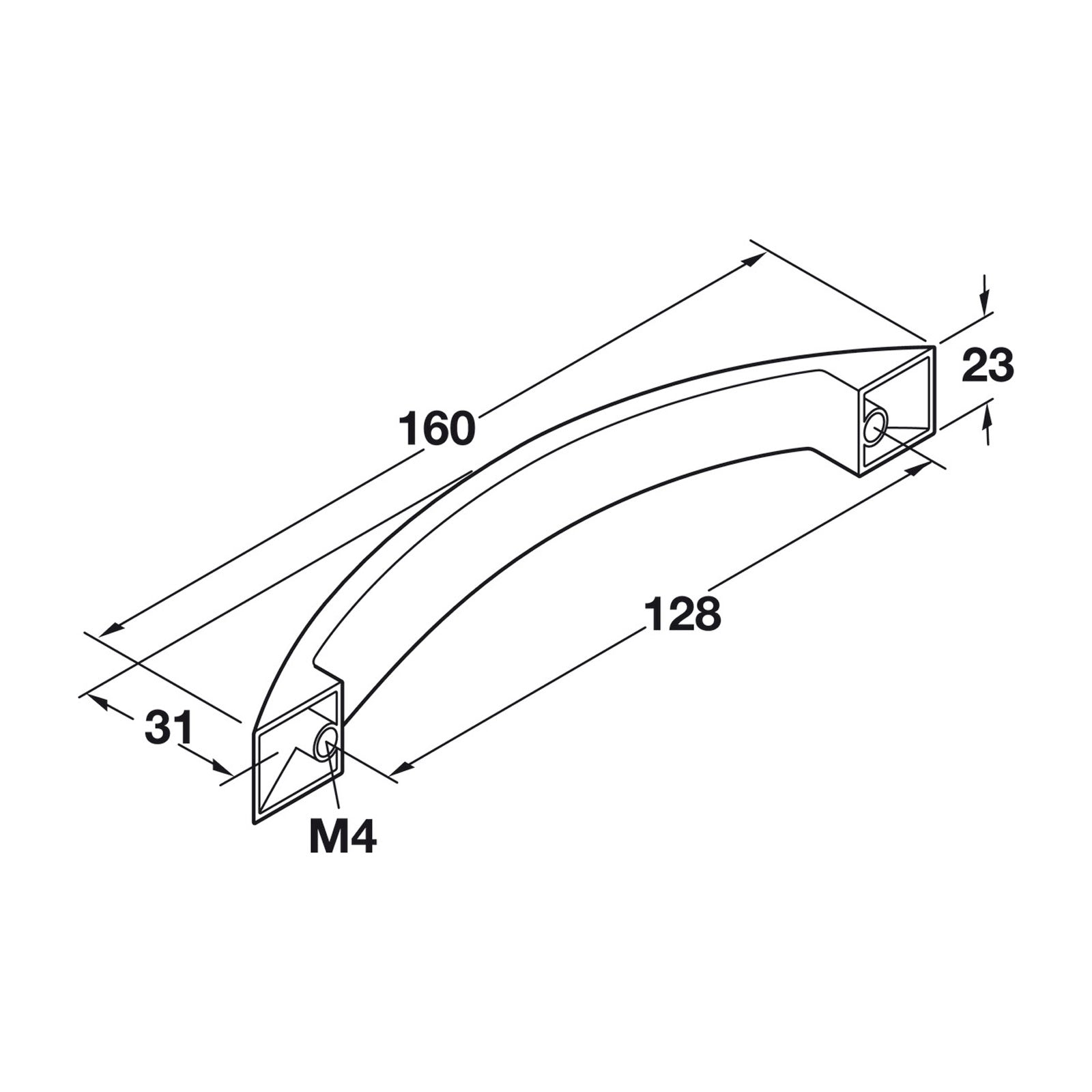 Hafele Elements Cabinet Handle - Illustration