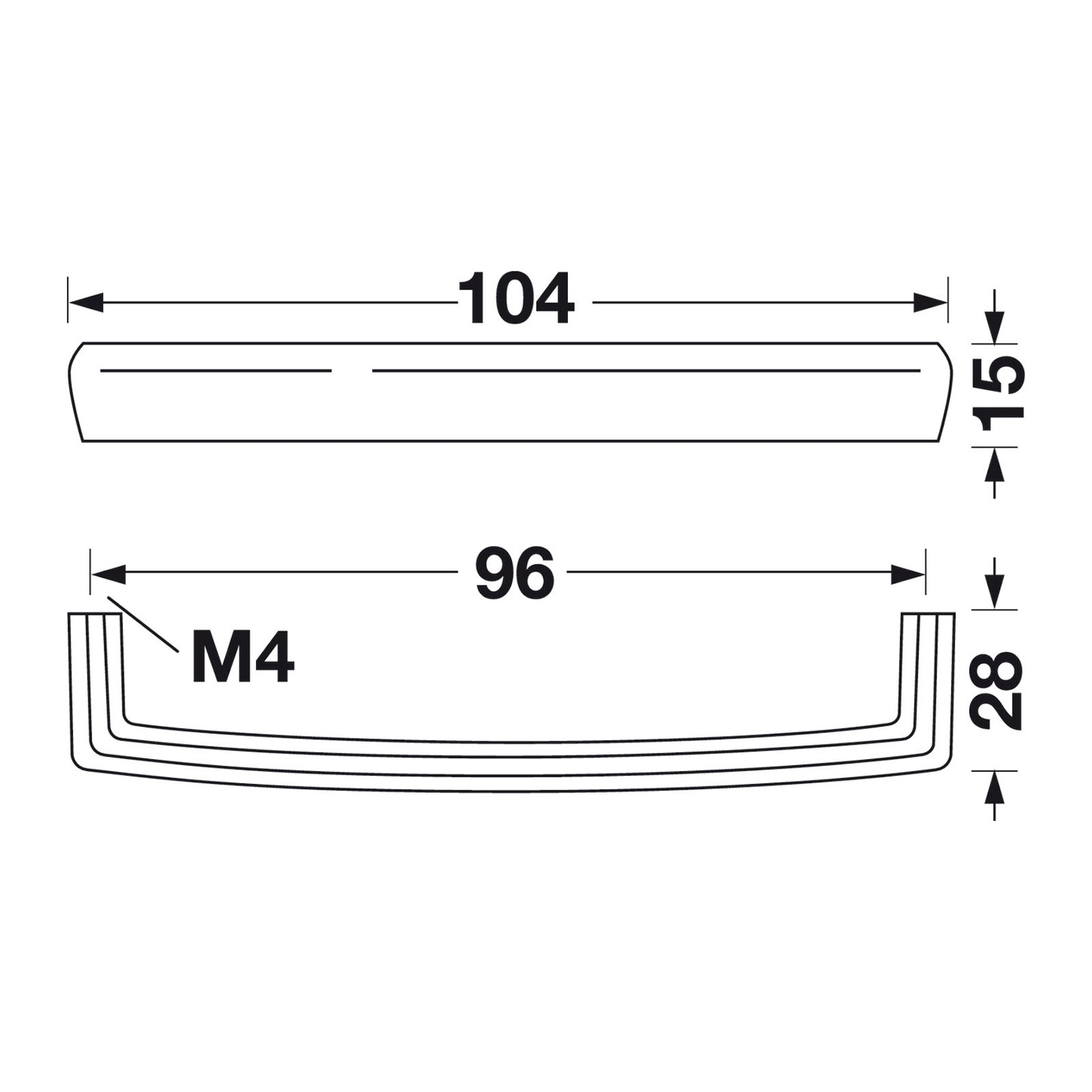 Hafele Lago di Como Modern Cabinet Handle - Illustration