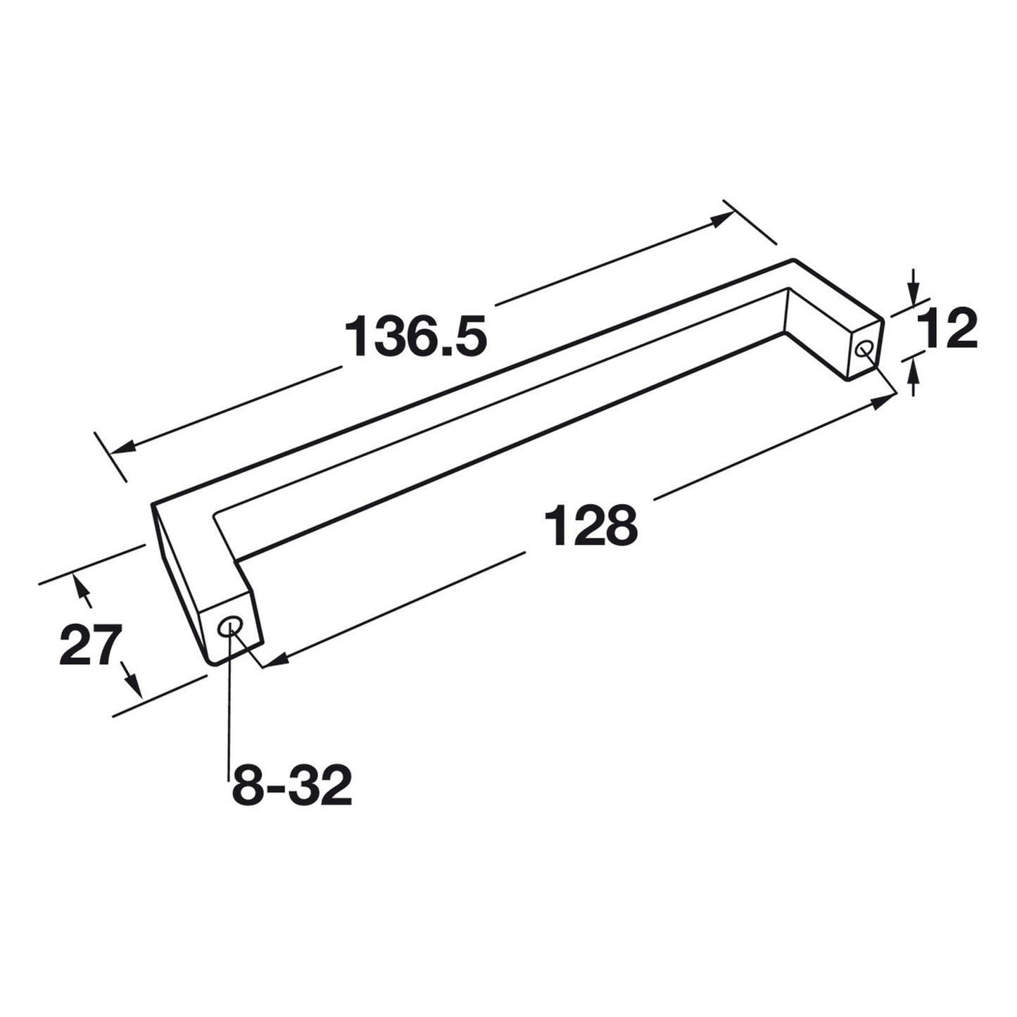 Hafele TAG Hardware Cabinet Handle - Illustration