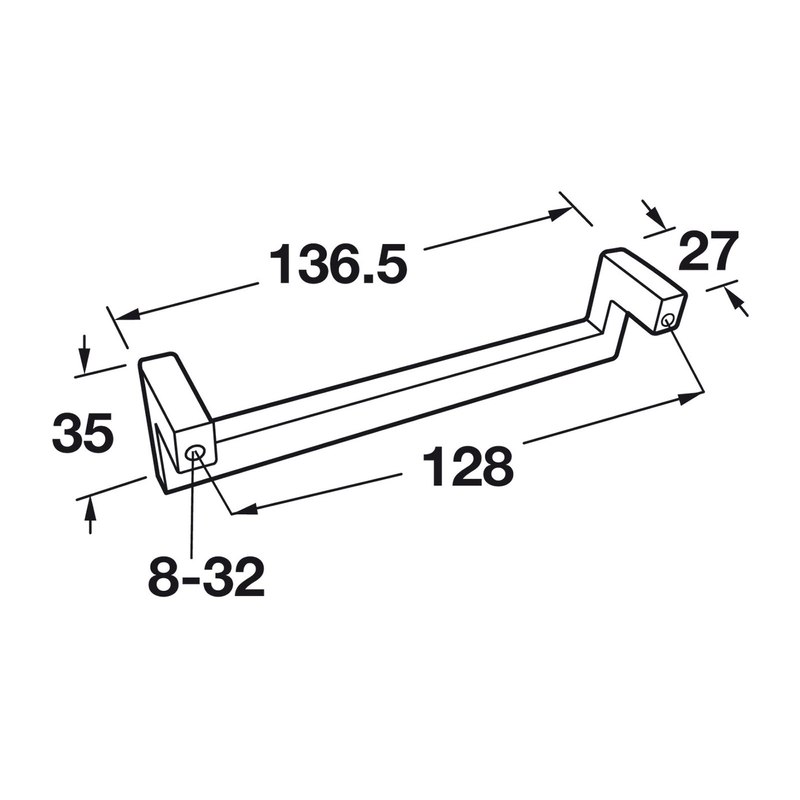 Hafele TAG Hardware Modern Cabinet Handle - Illustration