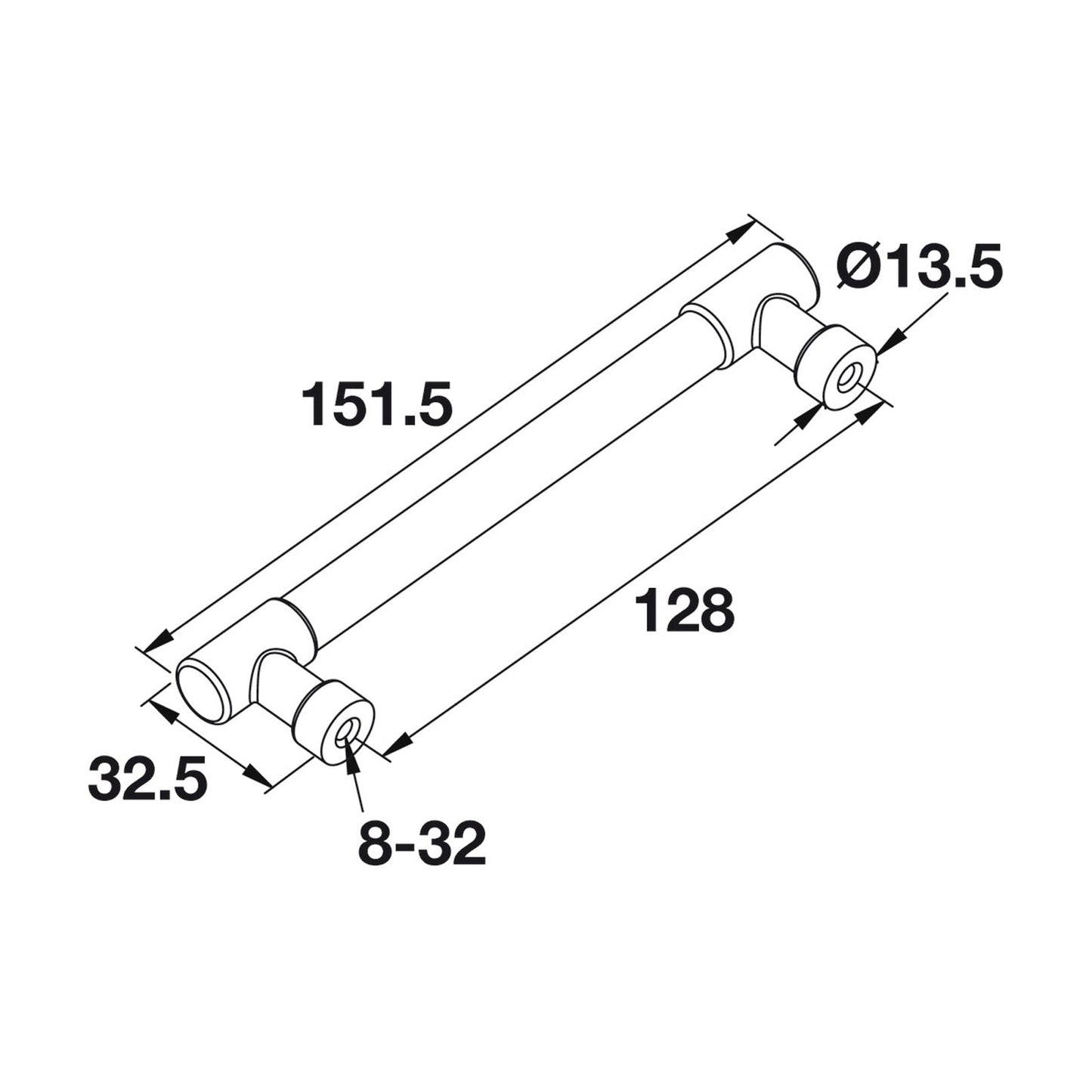 Hafele Elite Traditional Cabinet Handle - Illustration